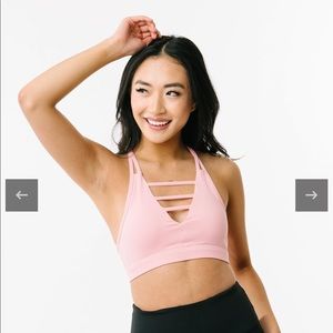 ZYIA pink grid sports bra